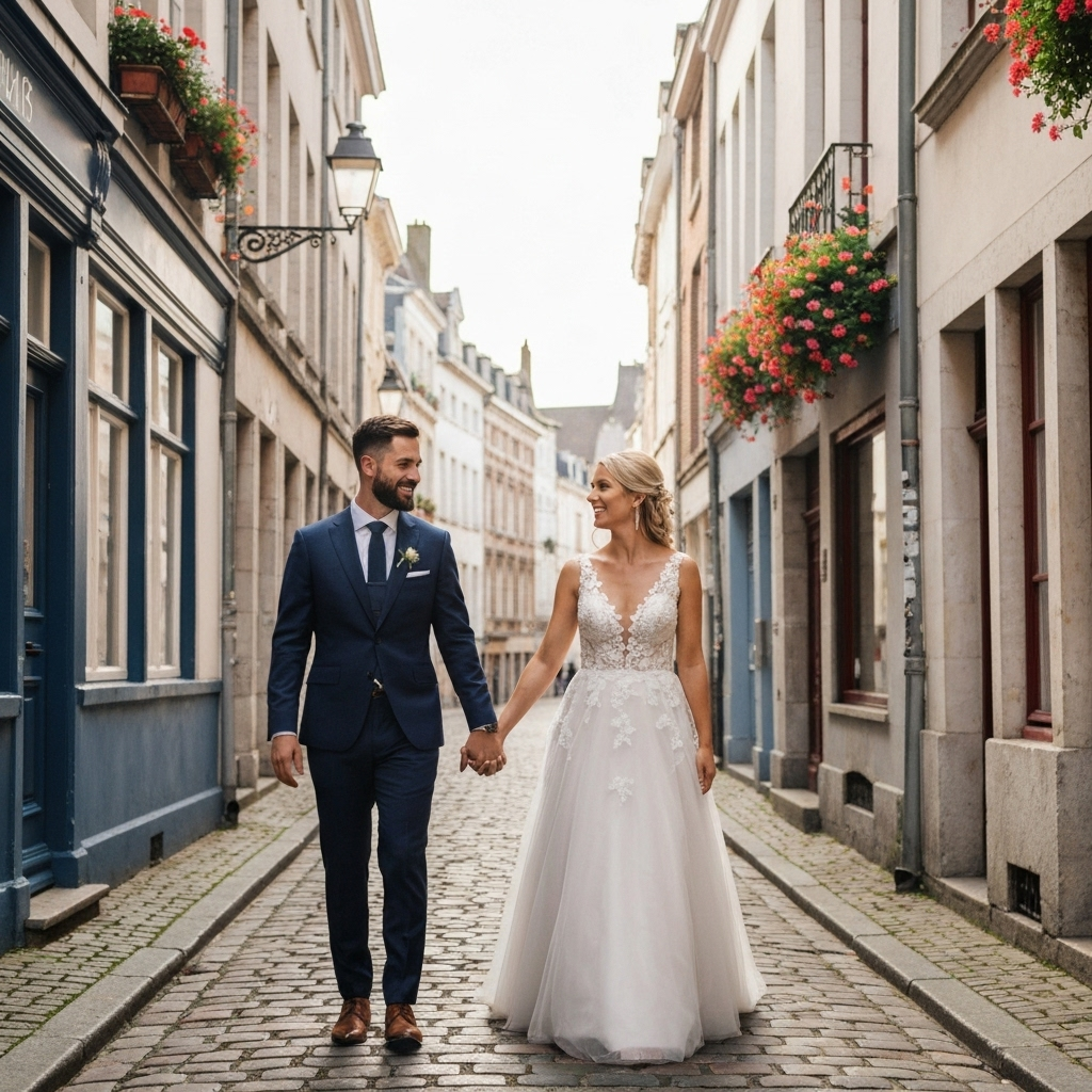 Couple in Lille old town