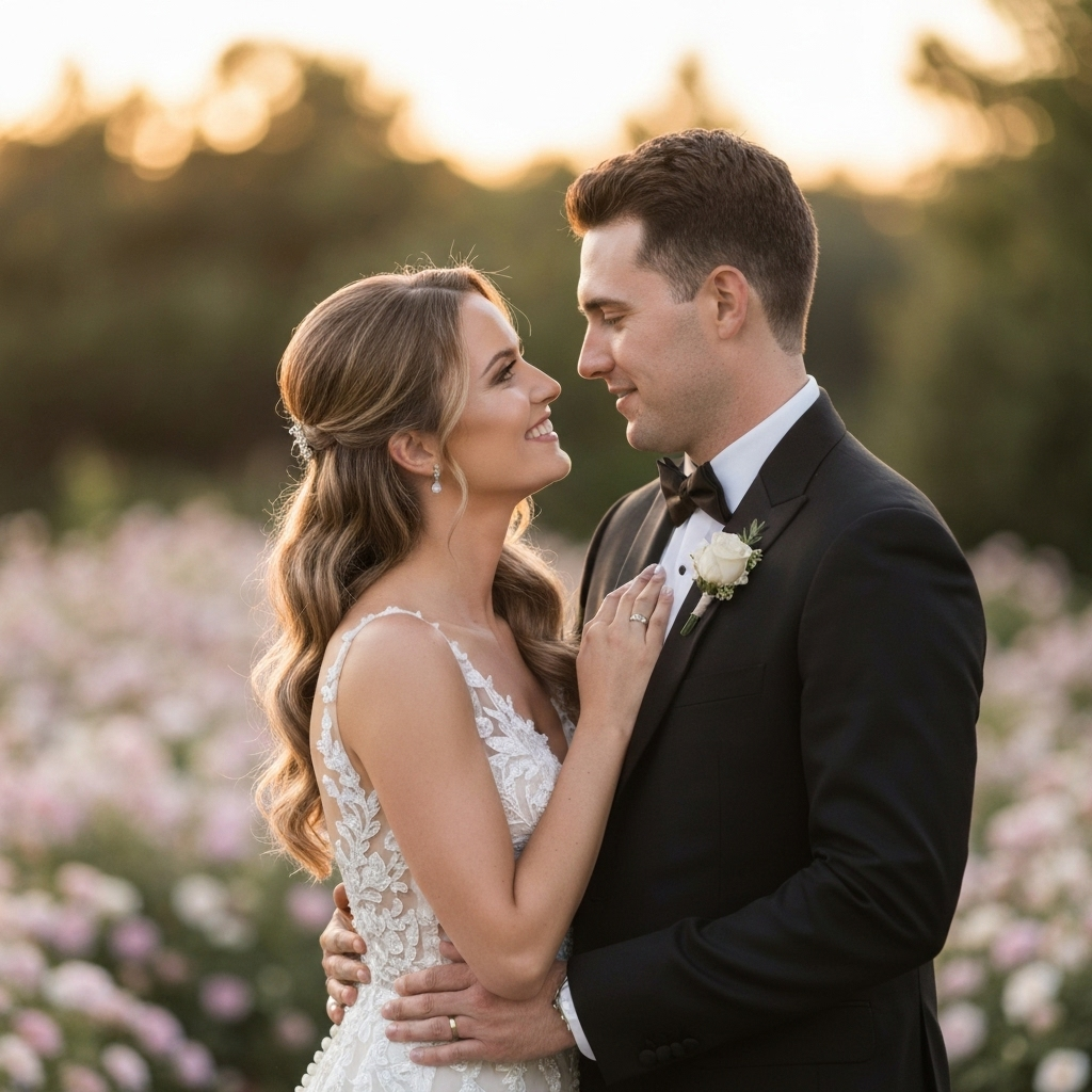 Couple portrait at sunset